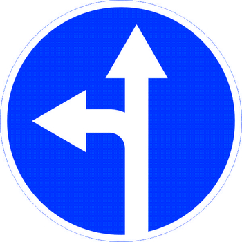 Знак 4.1.5 движение прямо или налево - Дорожные знаки - Предписывающие знаки - магазин "Охрана труда и Техника безопасности"